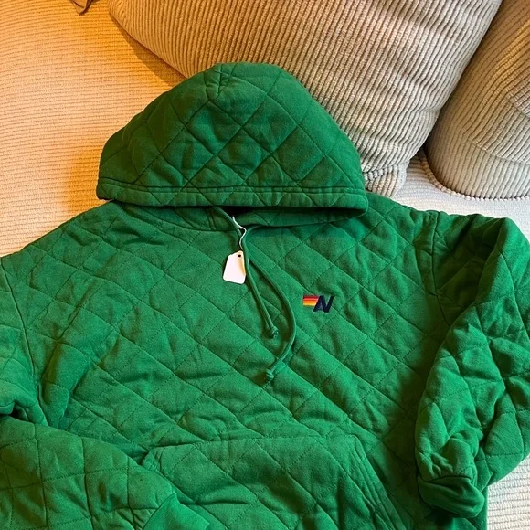 Aviator Nation Green Quilted Hoodie - Picture 8 of 15